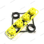 Tamiya Velg Large 4 Spoke + Ban Soft Fluo. Yellow Loose Part Ori